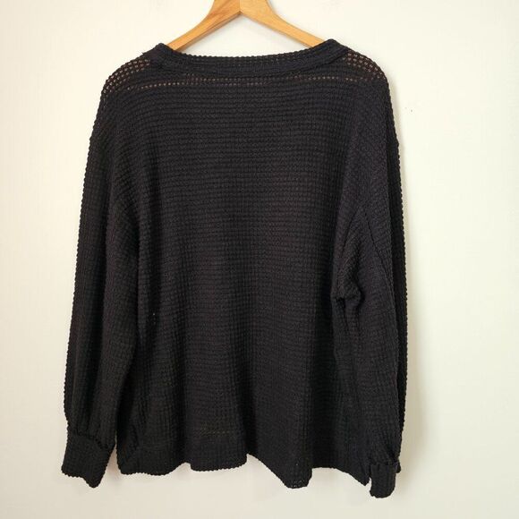 EUC UMGEE BLACK KNIT BOATNECK LOOSE FITTING SWEATER TOP LONGSLEEVES SIZE SMALL - Picture 4 of 16